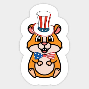 Funny hamster is ready for independence day Sticker